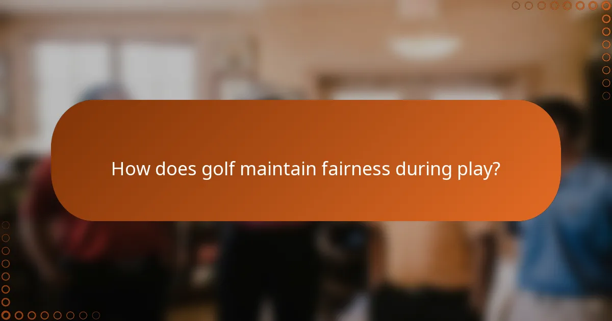 How does golf maintain fairness during play?