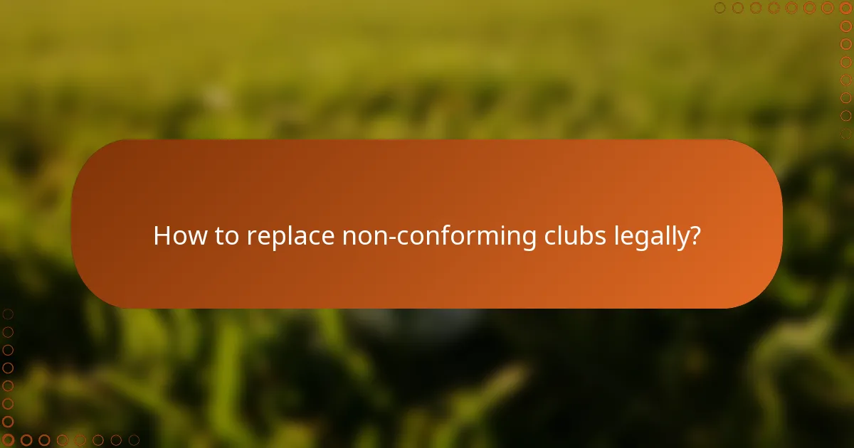 How to replace non-conforming clubs legally?