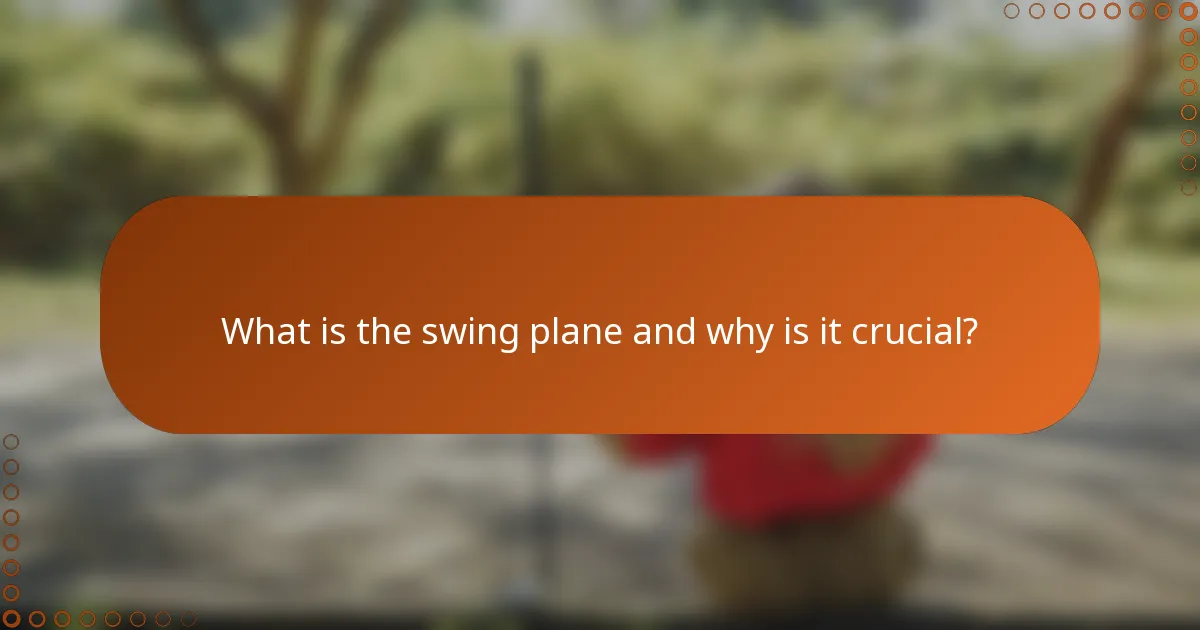 What is the swing plane and why is it crucial?